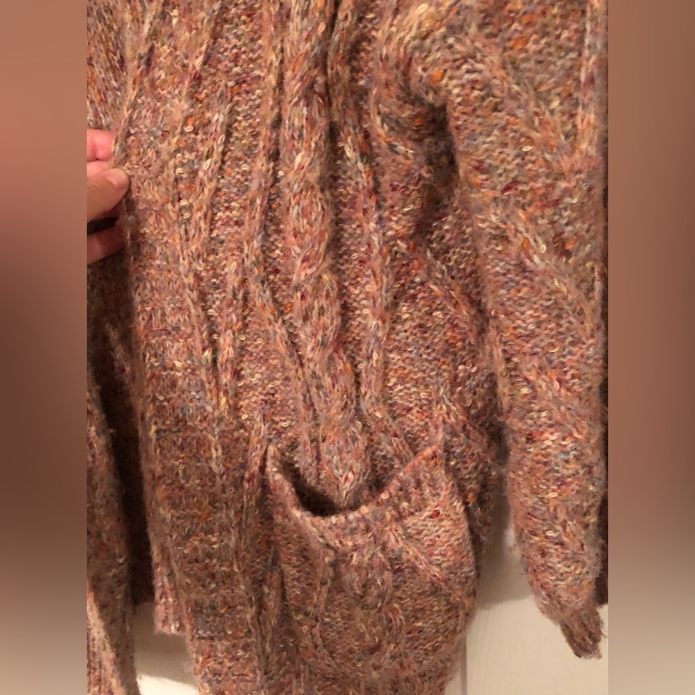 Boho-Chic and COZY- Pink/Multi Colored Oversized Cardigan - Picture 4 of 8